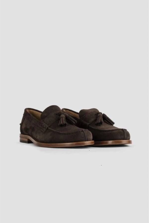 TOD'S Bruine Suède Kwast Loafers Brown Heren