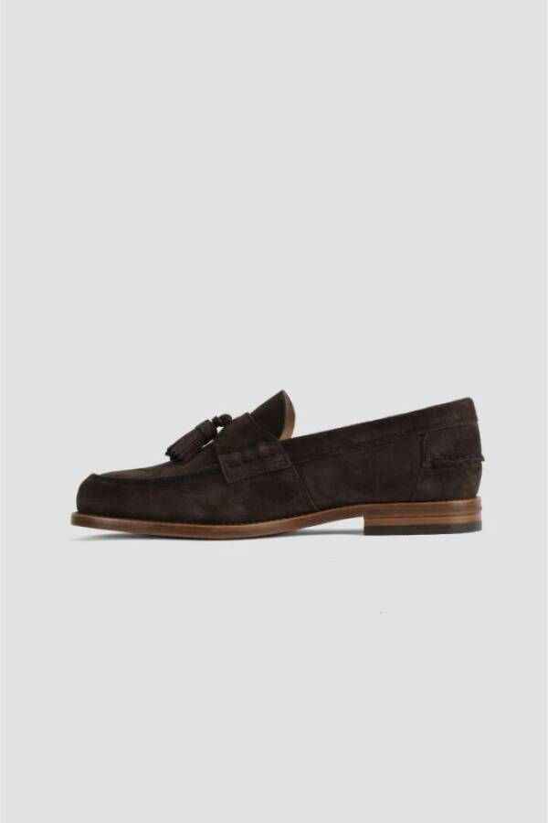 TOD'S Bruine Suède Kwast Loafers Brown Heren