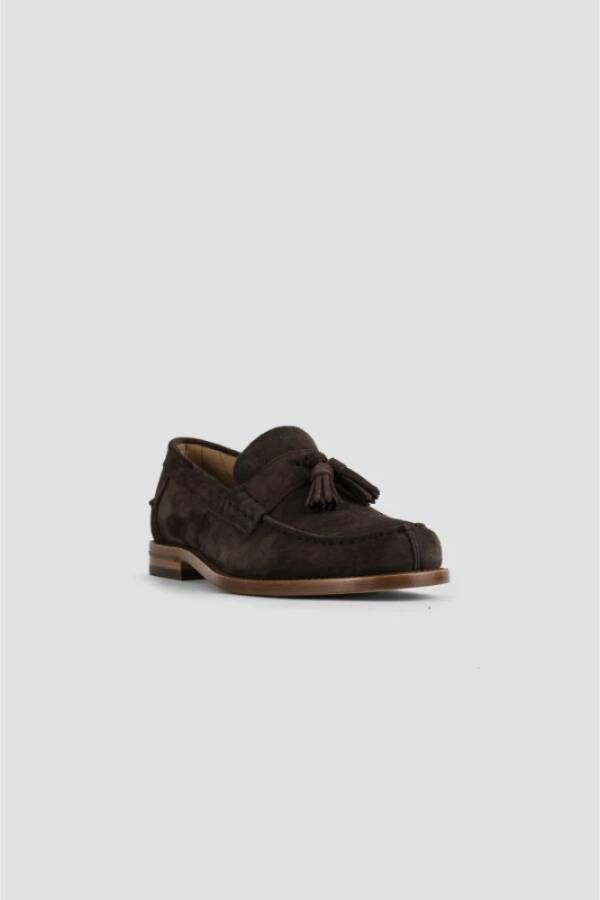 TOD'S Bruine Suède Kwast Loafers Brown Heren