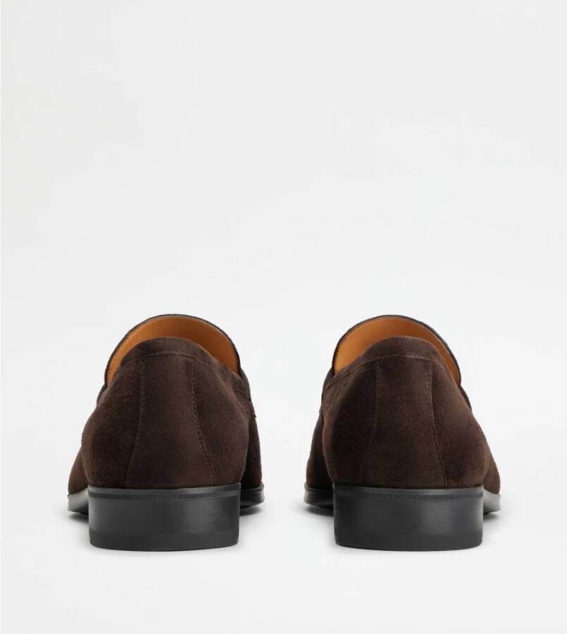 TOD'S Bruine Suède Mocassin Platte Schoenen Brown Heren