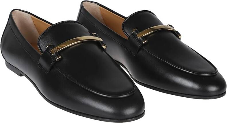 TOD'S Casual Leren Loafers Black Dames