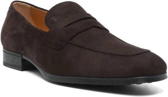 TOD'S Cederbruine Penny Slot Leren Schoenen Brown Heren