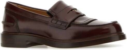 TOD'S Chocolade Leren Penny Loafers Brown Dames