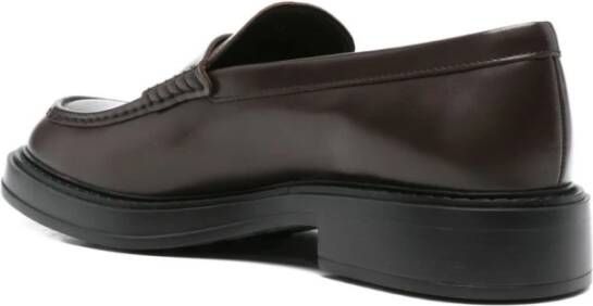 Tod's Chocoladebruin Leren Platte Instap Schoenen