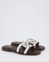 TOD'S Dames Sandal Leather Bruin White Dames - Thumbnail 11