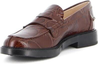 TOD'S Elegante Bruine Loafer Mocassins Brown Dames