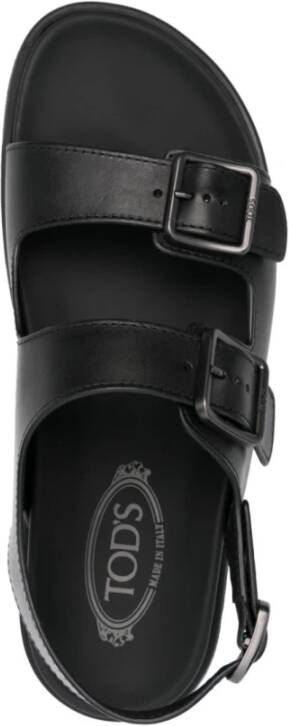 Tod's Elegante Zwarte Leren Sandalen