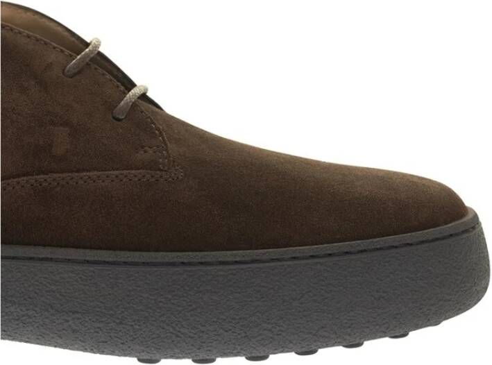 TOD'S Suède Leren Enkellaarzen Bruin Heren