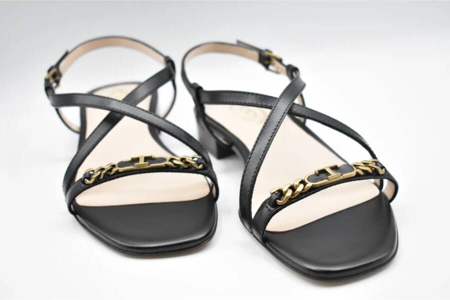 TOD'S Flat Sandals Black Dames