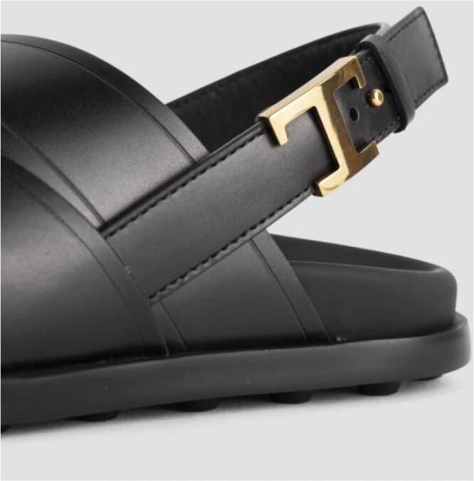 TOD'S Flat Sandals Black Heren