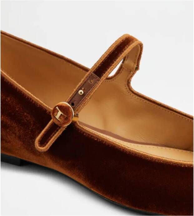 TOD'S Elegant Ballet Flats Brown Dames