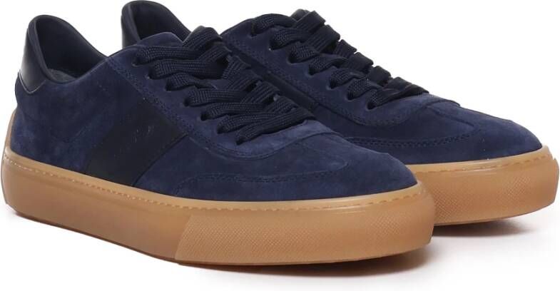 TOD'S Galaxy Blue Suede Sneakers Blue Heren