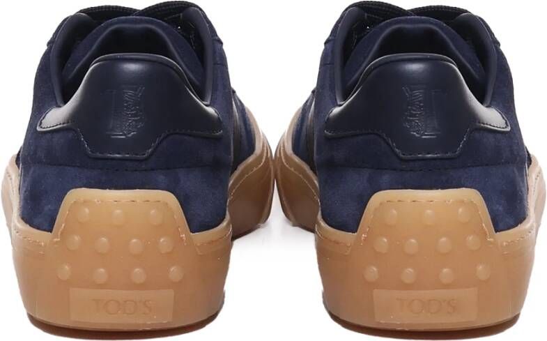 TOD'S Galaxy Blue Suede Sneakers Blue Heren