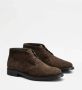 Tod's Short Ankle Boot in Suede Brown Boots veter-boots - Thumbnail 6