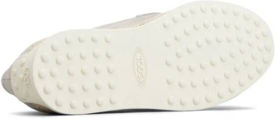 TOD'S Gomma Leren Loafers Gray Dames