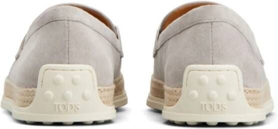 TOD'S Grijze Gomma Leren Loafers Gray Dames