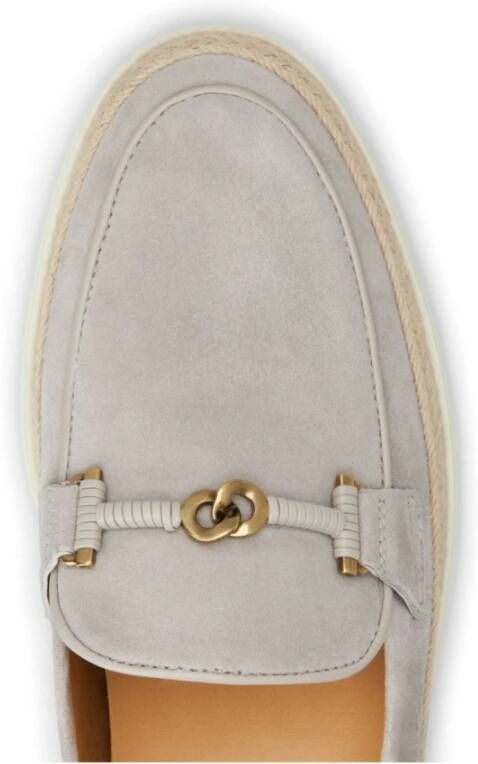 TOD'S Grijze Gomma Leren Loafers Gray Dames