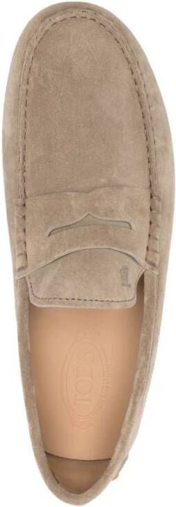 TOD'S Bruine Leren Loafer Platte Schoenen Brown Heren