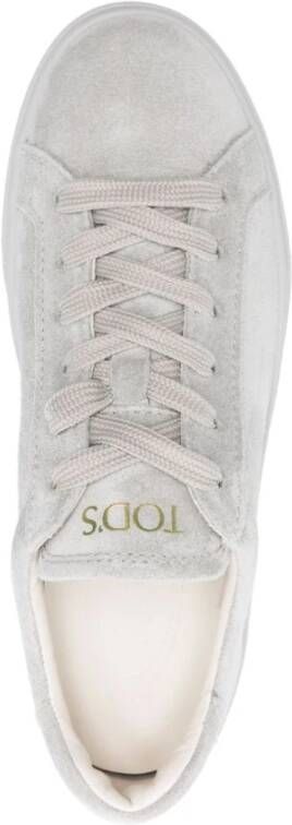 Tod's Grijze Sneakers Vetersluiting Gewatteerde Enkel