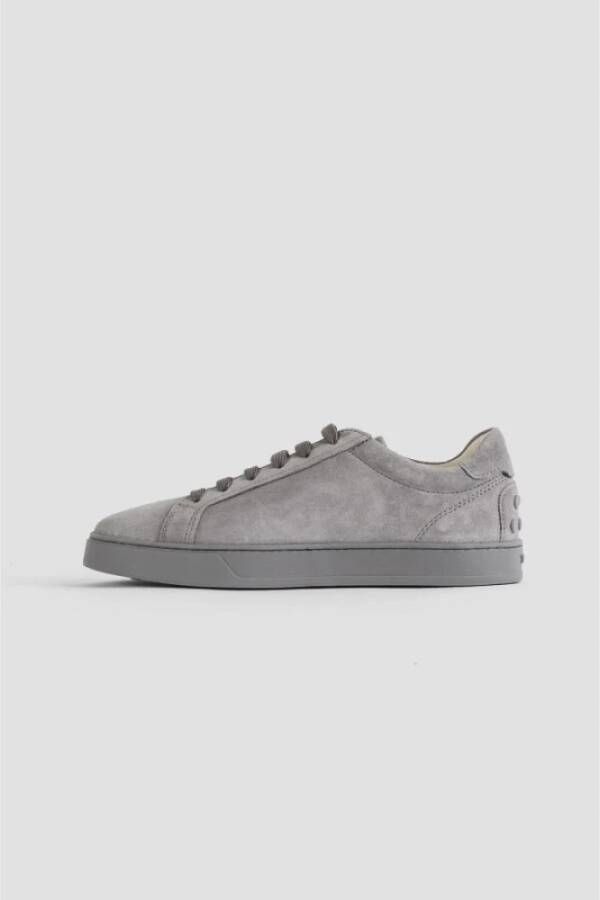 TOD'S Grijze suède leren sneakers met studs Gray Heren