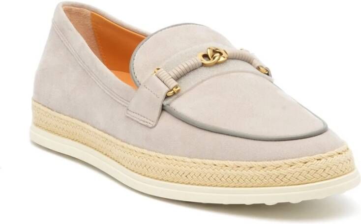 TOD'S Grijze Suède Loafer met Rubberen Zool Gray Heren