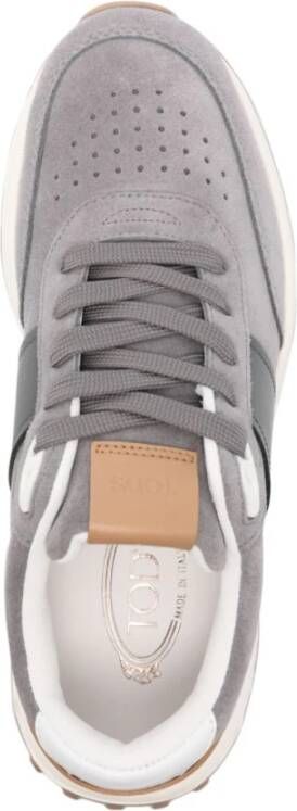 TOD'S Grijze Suède Sneakers Multicolor Heren