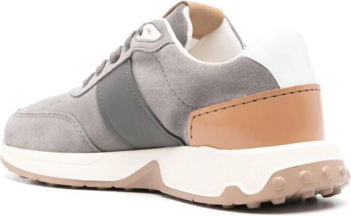 TOD'S Grijze Suède Sneakers Multicolor Heren