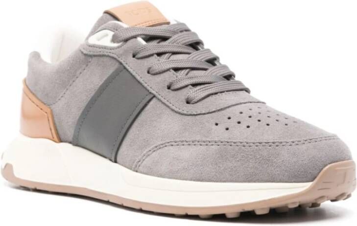 TOD'S Grijze Suède Sneakers Multicolor Heren