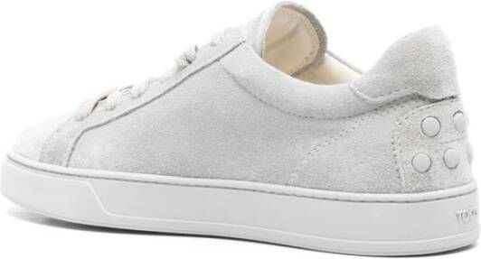TOD'S Grijze Veterschoenen met Gewatteerde Enkel Gray Dames