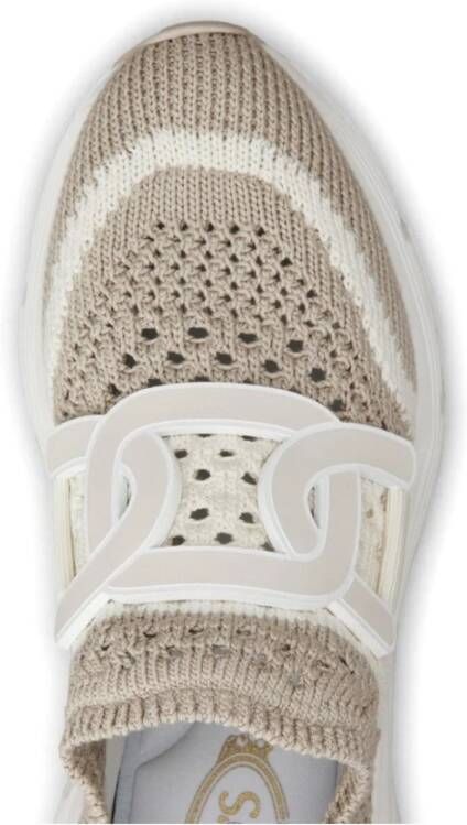 TOD'S Grijze Witte Gebreide Slip-On Sneakers Multicolor Dames