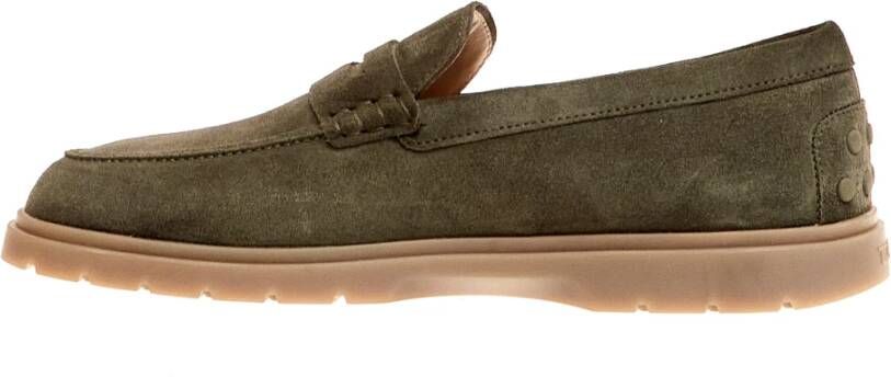 TOD'S Groene Suède Loafer Schoenen Aw23 Green Heren