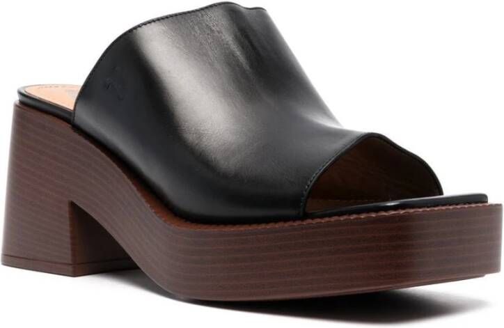 TOD'S Zwarte platte schoenen met 80mm platform Zwart Dames