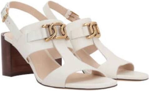 TOD'S Ivoor Leren Ketting Sandalen White Dames