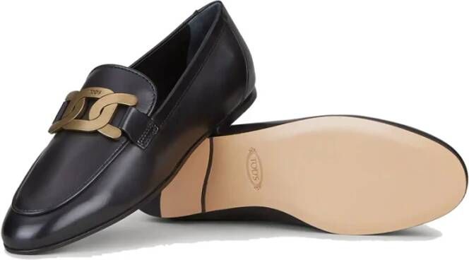 TOD'S Kate Loafers Van Leer Black Dames