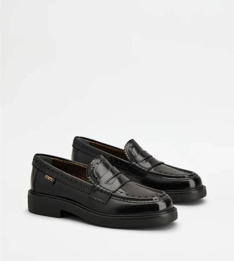 TOD'S Klassieke Leren Loafers Black Dames