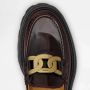 TOD'S Bruine Leren Loafers met Gouden Kettingdetail Brown Dames - Thumbnail 3