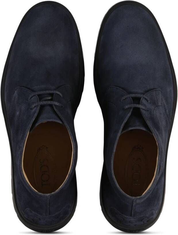 TOD'S Velours Desert Boots Blauw Heren