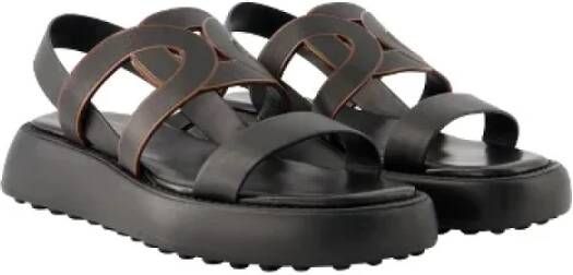 TOD'S Leather sandals Black Dames