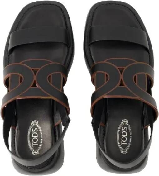 TOD'S Leather sandals Black Dames