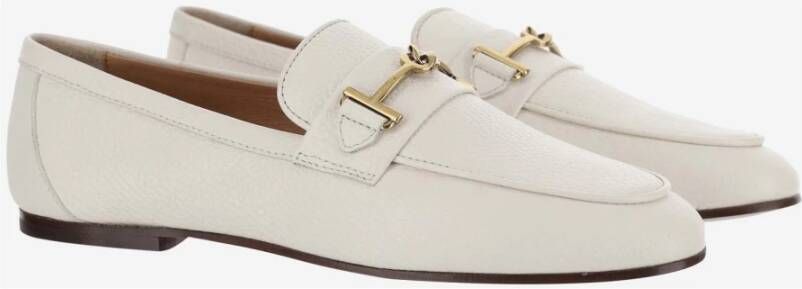 TOD'S Leren Loafer met Horsebit Detail White Dames