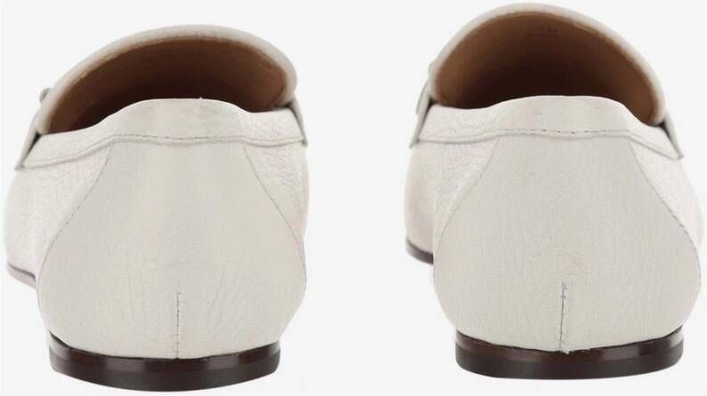 TOD'S Leren Loafer met Horsebit Detail White Dames