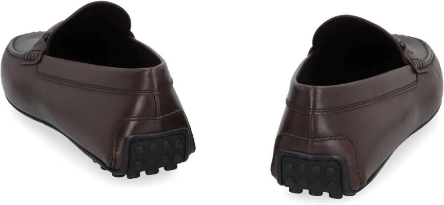 TOD'S Klassieke leren loafers met rubberen zool Brown Heren