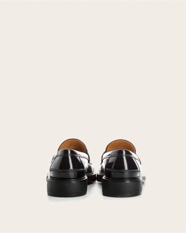 TOD'S Leren Loafers met Metalen Logo Black Dames