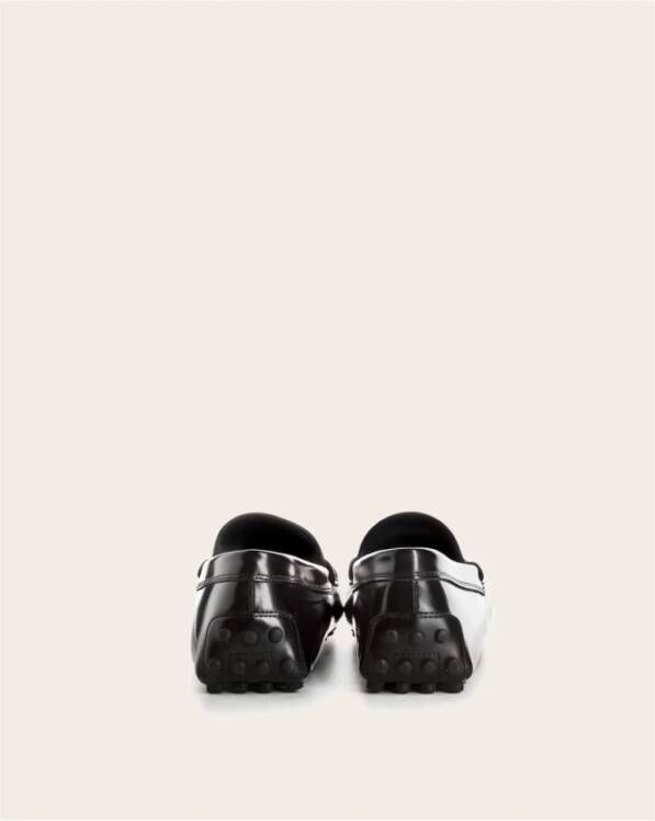 TOD'S Leren Loafers met Metalen Staaf Detail Black Dames