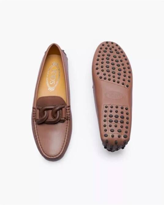 TOD'S Leren Mocassins met Bit Bruin Brown Heren