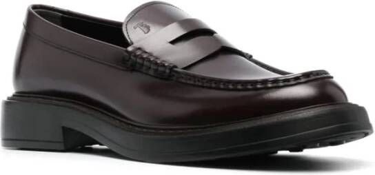 TOD'S Leren Loafer Schoen Black Heren