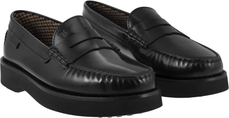 TOD'S Leren Moccasin met Rubberen Zool Black Heren