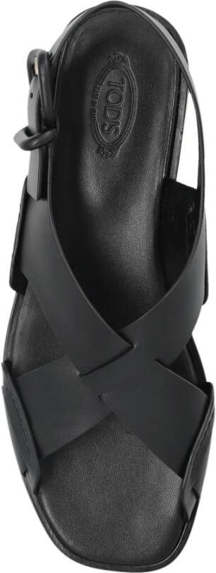 TOD'S Leren sandalen Black Dames