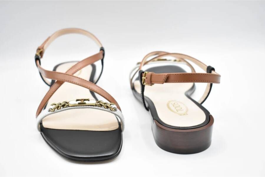 TOD'S Leren T Chain Sandalen Multicolor Dames