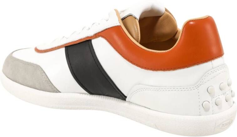 TOD'S Leren Vetersneakers met Suède Inzet Multicolor Heren